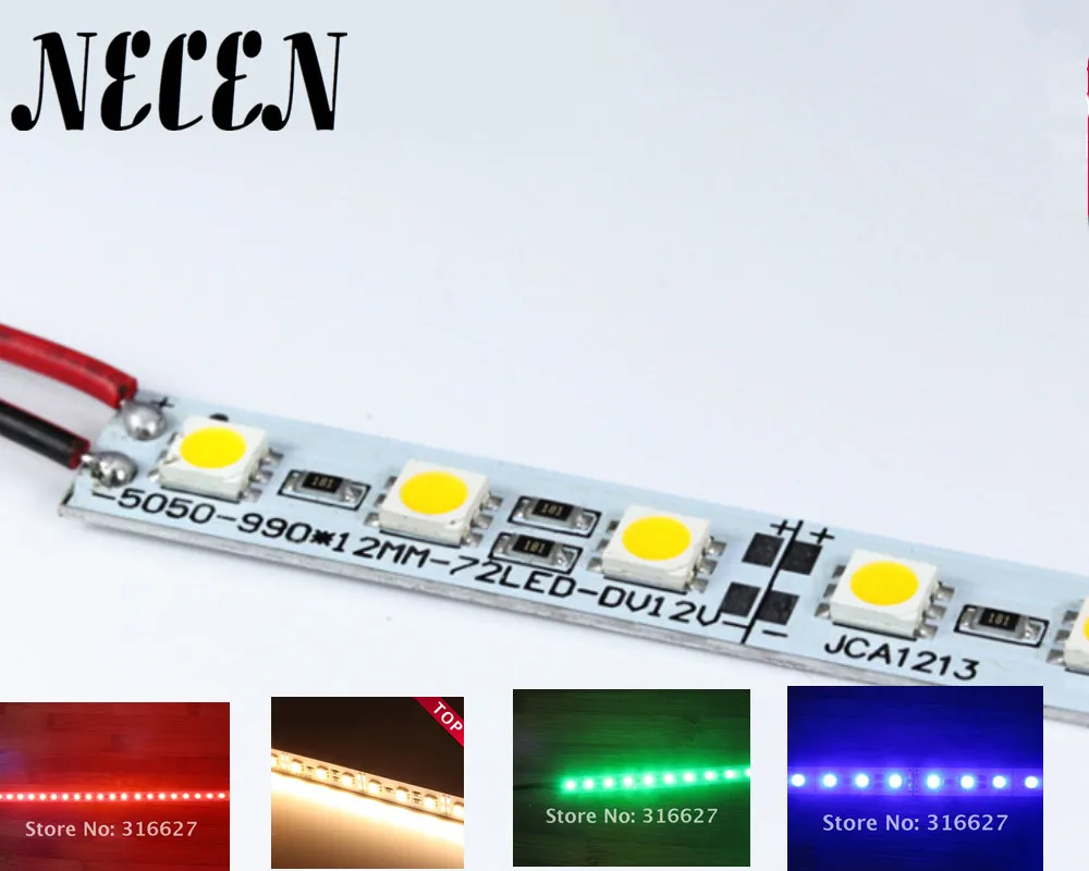 Светодиодный светильник 5050 SMD красный/зеленый/синий 50 см/шт. DC 12v супер яркий Жесткий светильник