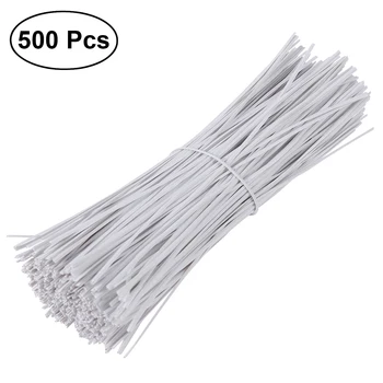 

NEW 500pcs 15cm Plastic Coated Iron Wire Twist Ties Cable Wrap Organizer Ties