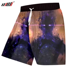 UJWI летние мужские пляжные шорты Galaxy Space 3D крутой принт модные мужские бермуды бордшорты фитнес брюки плюс размер быстросохнущие