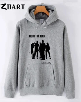 the walking dead FIGHT THE DEAD FEAR THE LIVING couple clothes girls woman female autumn winter cotton fleece hoodies rain on the dead