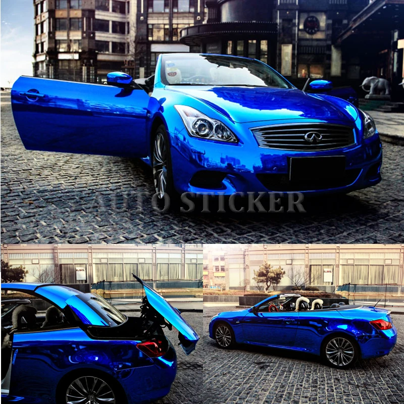 mirror chrome blue vinyl wraps 7