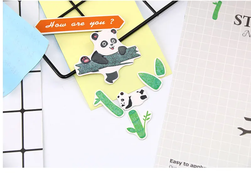 Kawaii Panda мультипликационные наклейки животных декоративные бумажные наклейки Diy дневник в стиле Скрапбукинг Аксессуары для подарок для девочек школа Supplie