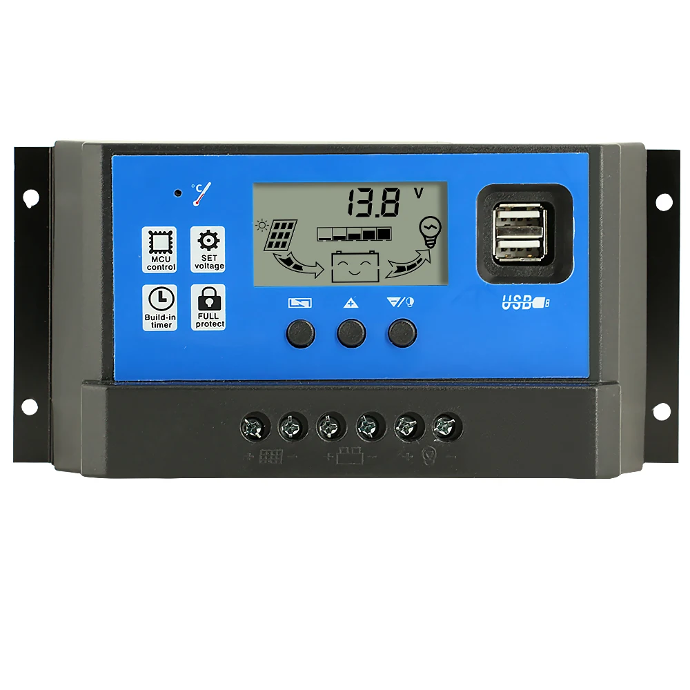 

60A 50A 40A 12V 24V Auto Solar cells Panel Battery Charge Controller PWM Solar PV Regulators with LCD Display & 5V USB for solar