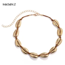 IngeSight. Z креативный Бохо металлический корпус колье ожерелье простое регулируемое ожерелье воротник для женщин ювелирные изделия пляж ручной работы подарок