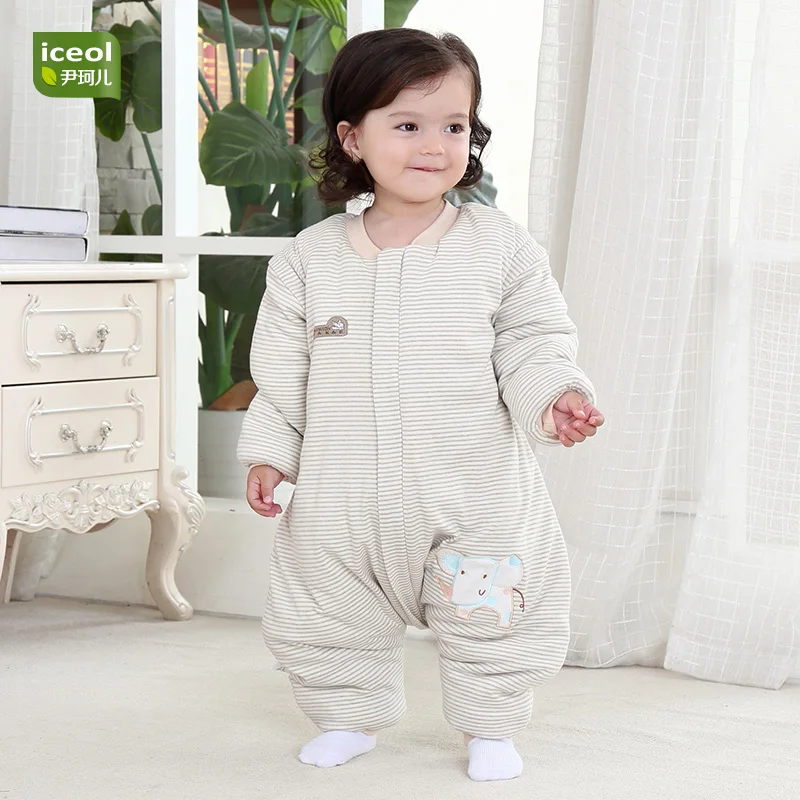 

Children Autumn Sleeping Bag 100% Organic Cotton Blanket Sleepers New Cartoon Thick Baby Boy Girl Baby Jumpsuit Bedding