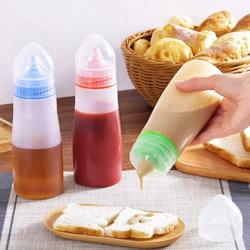 

Eco-friendly Seasoning Bottle Honey Salad Bottle Sauce Jam Spices Tomato Sauce Squeeze Bottle Random Color