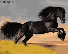 Empate Pintura Por Números Run Horse Pintura Al Óleo de DIY Por números Para Colorear Por Números Pintura Por Número Único Regalo ropa de cama pintura