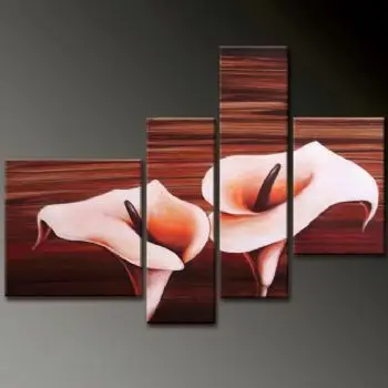

4 Pieces Hand Painted Oil Painting Lordly Callas-Modern Oil Painting On Canvas Art Wall Decor-Floral Oil Painting Wall Art