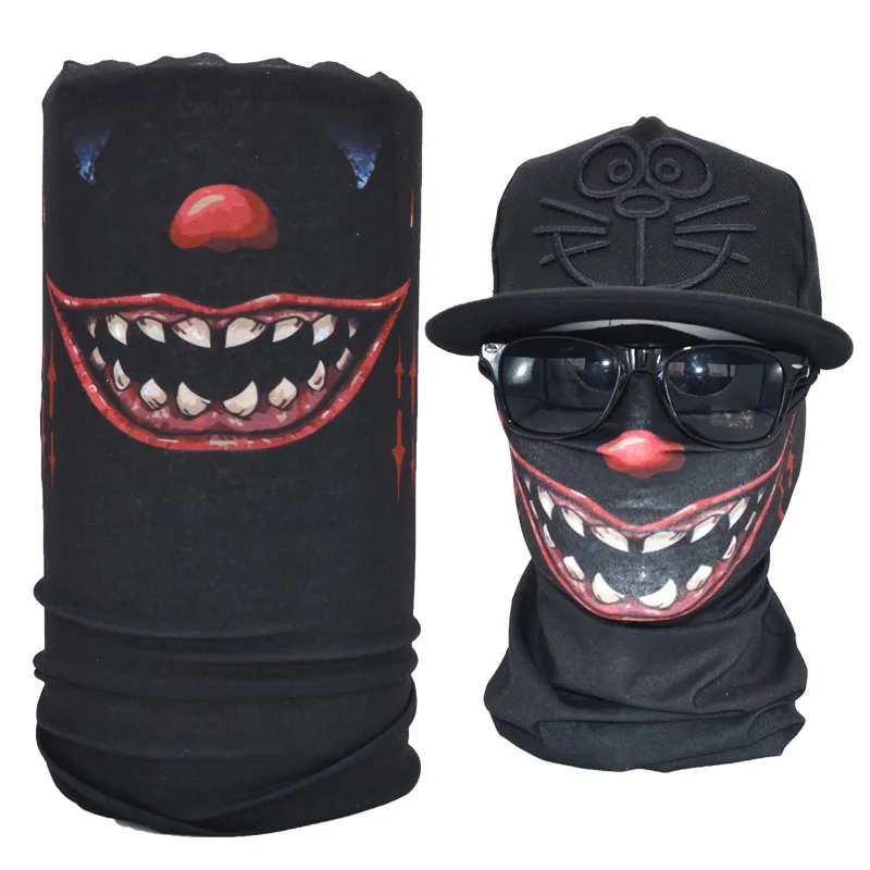 

Halloween Props Skeleton Ghost Skull Face Mask Biker Balaclava Half Face Bandana