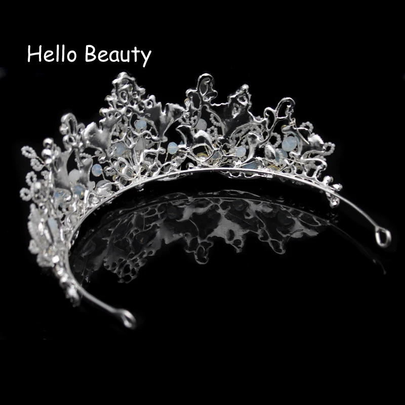 Серебряные роскошные классические хрустальные бусины для невесты тиара и корона головная повязка ручной работы свадебные торжественные диадема для невесты аксессуары для волос