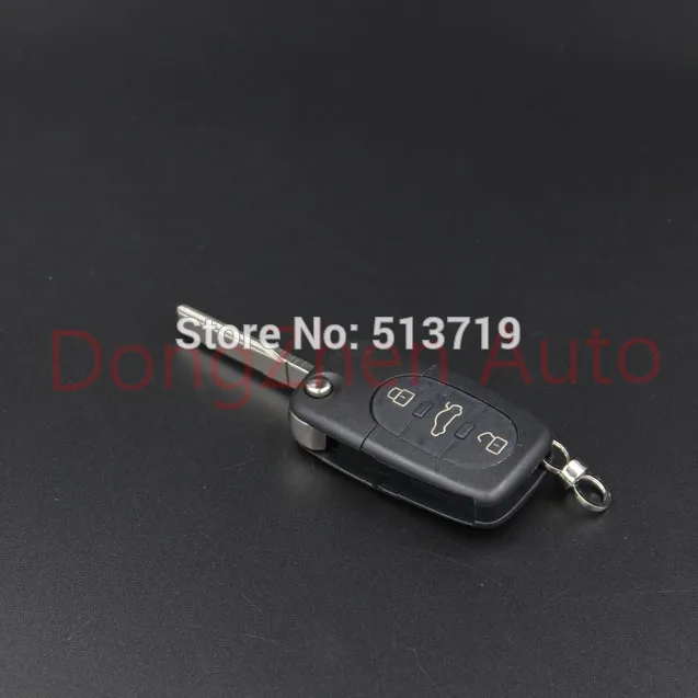 

3 Button Panic Replacement Folding Car Key Shell Case Uncut Blade For Audi Remote Flip Fob Car Key Case Cover