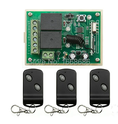

NEW DC12V 2CH 10A Receiver & Transmitter RF Wireless Remote Switch light /lamp/ window/Garage Doors shutters