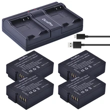 4 шт. DMW-BLC12, BLC12E, BLC12PP, BLC12 Батарея+ двойной Зарядное устройство+ USB кабель для цифрового фотоаппарата Panasonic Lumix FZ1000, FZ200, FZ300, G5, G6, G7, GH2, DMC-GX8