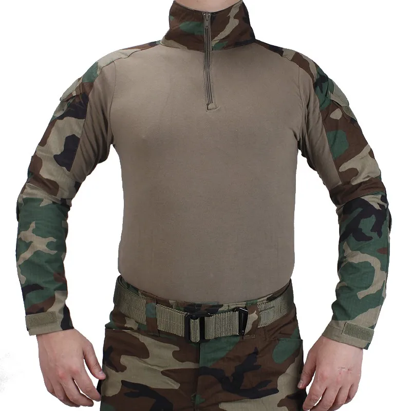 Тактический BDU лесной рубашки Военная экшн камуфляжная футболка Военная ролевая игра ghillie Костюмы