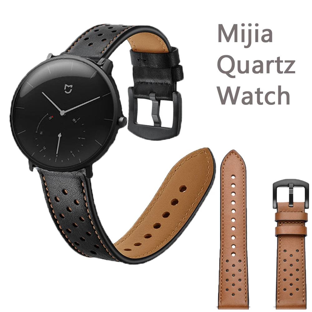 Mijia кварцевые часы ремешок кожаный браслет для xiaomi huami amazfit бит Смарт ремешки