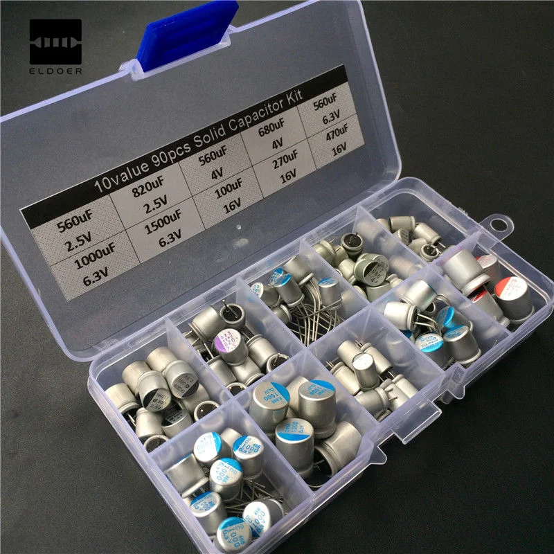 HOT 9 value 90pcs 16V Electrolytic capacitor assorted kit box assortment