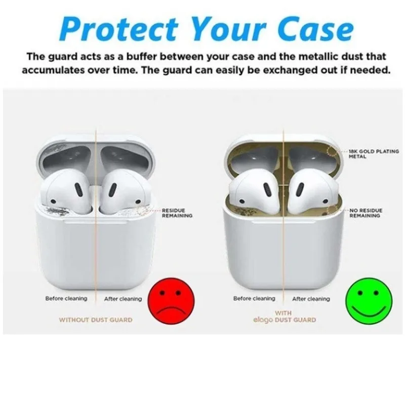Пылезащитная наклейка для Apple AirPods 2 1 чехол металлический пылезащитный стикер Air