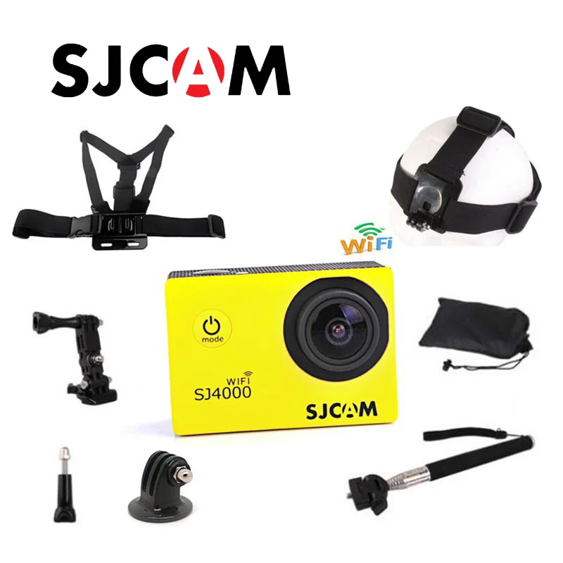 Аккумулятор SJ4000 Wi-Fi SJCAM камера для дайвинга на глубину до 30 м Водонепроницаемый спортивных действий Cam+ ремешок регулируемый эластичный ремень с креплением на грудь