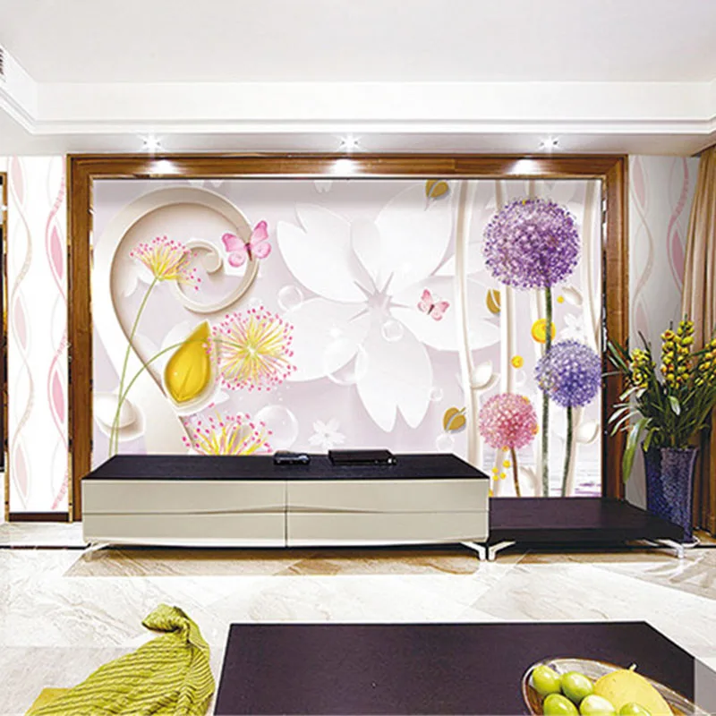 

QINGCHUN Custom Print 3D Fabric &Textile Wallcoverings For Walls Cloth Murals Ceiling Matt Silk For Living Room Flower Backdrop