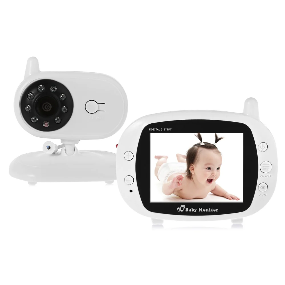 

3.5 inch Wireless Audio Video Baby Monitor Security Camera 2 Way Talk Night Vision IR LED Temperature Monitoring with Lullabies