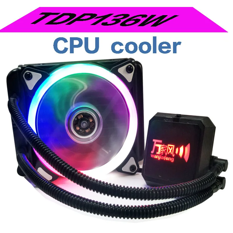 

Liquid Ice Water Cooler for Cooling Systems Processor Cooler PC Computer Cooling Fluid Bearing 120mm Fan Blue LED Light