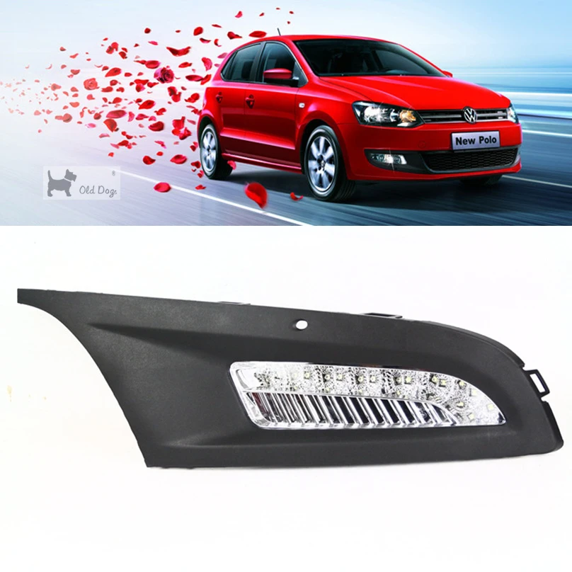 CSGJMY 2 шт. светодиодный Тюнинг автомобилей для Volkswagen vw Polo 2010 2014 вождения DRL Дневной