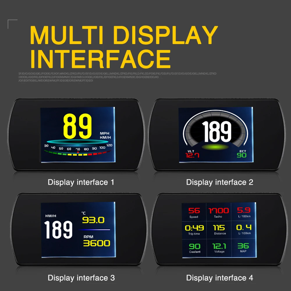 Новинка 4," HD TFT Автомобильный Hud OBD2 дисплей на голову Turbo Boost Gauge RPM Тахометр бортовой компьютер gps цифровой спидометр 2в1 35