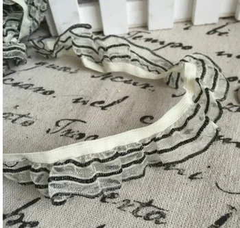 

Wholesale bulk lot Blace White stripe elastic stretch Lace Trim , DIY Sewing dress lingerie 2.5cm