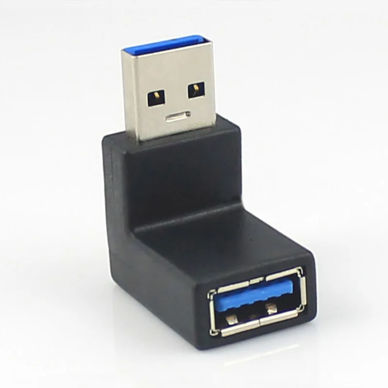 USB 3.0 A Male to Female Adapter Extension 90 Degree Right Angle