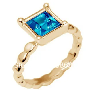 Min order 6pcs/lot(Mix color) Square Crystal Ring Lots Sale Wedding Rings for woman Gold Filled Free shipping | Украшения и