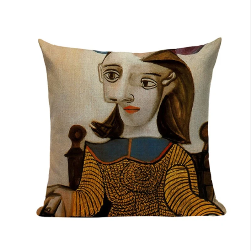 Пабло знаменитый Пикассо картины Чехлы на подушки Звездная ночь Surrealism абстрактное искусство бежевый чехол для подушки льняная наволочка - Цвет: Cushion Cover 2