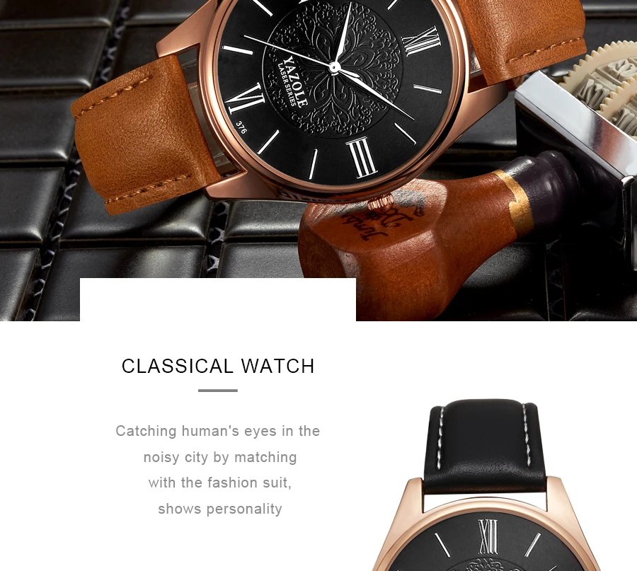 YAZOLE лучший бренд класса люкс Для мужчин часы модные Бизнес Для мужчин смотреть Для мужчин кварцевые наручные часы кожа часы relogio masculino