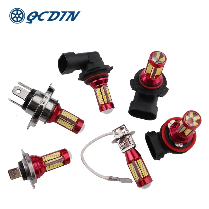 

QCDIN 2Pcs H7 Car LED Headlight Bulbs LED 9005/9006H8/H11/H3/H4/H7 6000 LM Car Auto Headlamp White Fog Light DC 12V