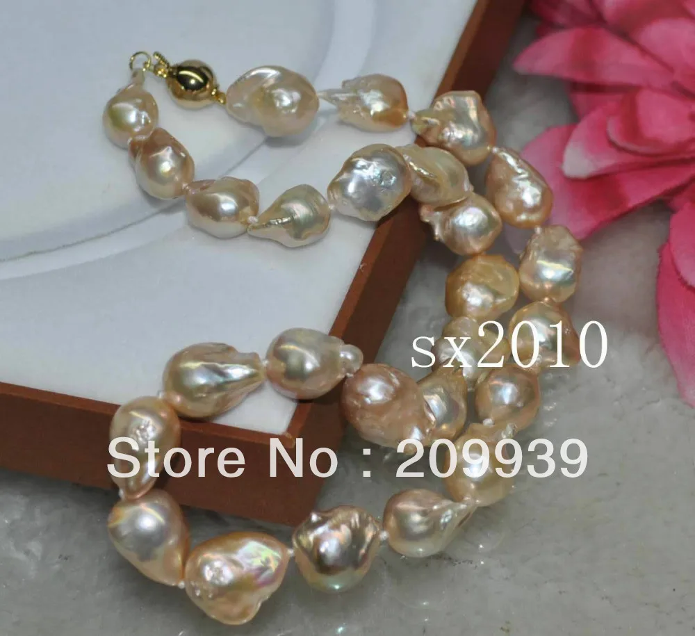 

Hot sell Noble- SHIPPING>>>@@ AS1212 GORGEOUS! Natural Iridescent pink Baroque KASUMI pearl necklace