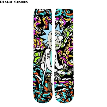 

Anime Cartoon Rick and Morty 3D Print high Socks Colorful Stockings Tight Cute Fashion crew Hose Casual Socks Cosplay Gift