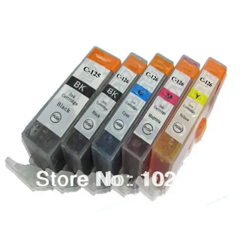 

5pcs Ink catridge for Canon PGI 125 pgi125 CLI126 for canon Pixma IX6510 IP4810 IP4910 MG5210 MG5310 printer ink