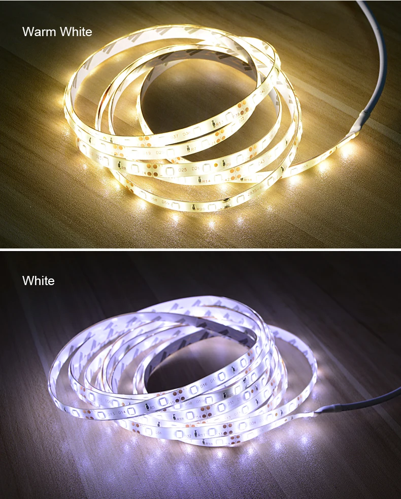 EU Adapter LED Strip Tape Light-Emitting Diode Dimmer USB LED Light Strip Lamp With Remote Kitchen Lighting TV Backlight Ribbon