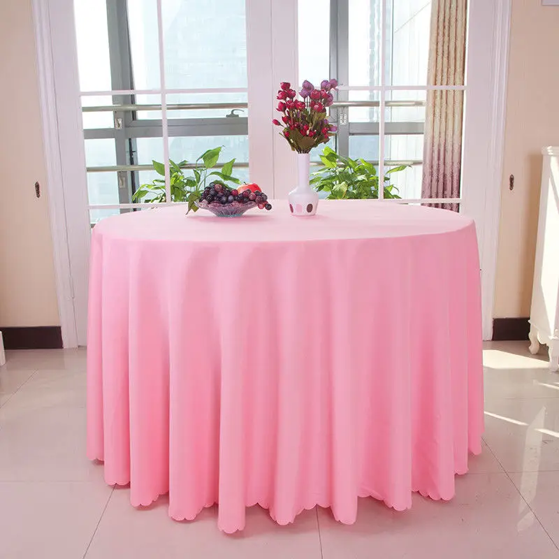 Factory Price 10pcs 90" Round Polyester restaurant table cloth for
