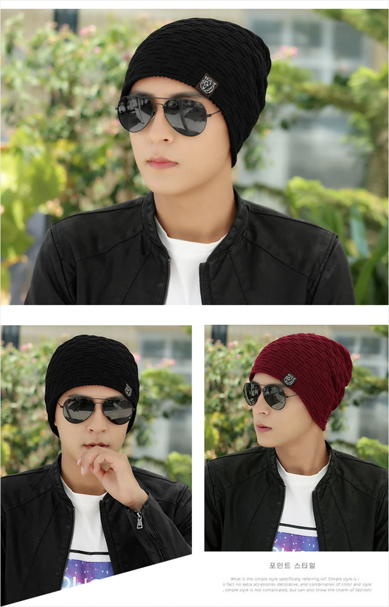 Mens Winter Hat Casual Brand Knitted Ladies Hats Beanies Stocking Hat Plus Velvet Rasta Cap Skull Bonnet Hats For Men