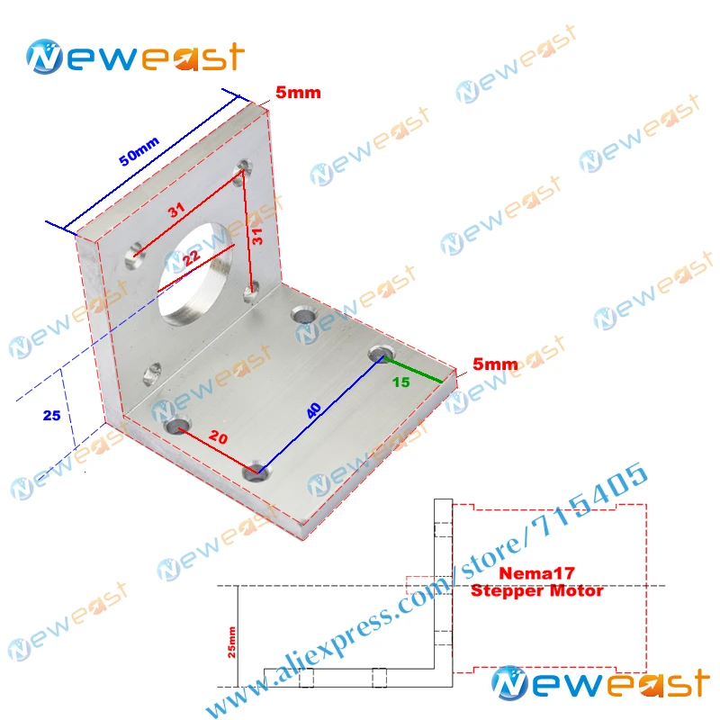 Идеальное соответствие BK12 опорный Центр высота 25 мм NEMA 17 монтажный L кронштейн крепление шаг шаговый двигатель высокой интенсивности ржавчины