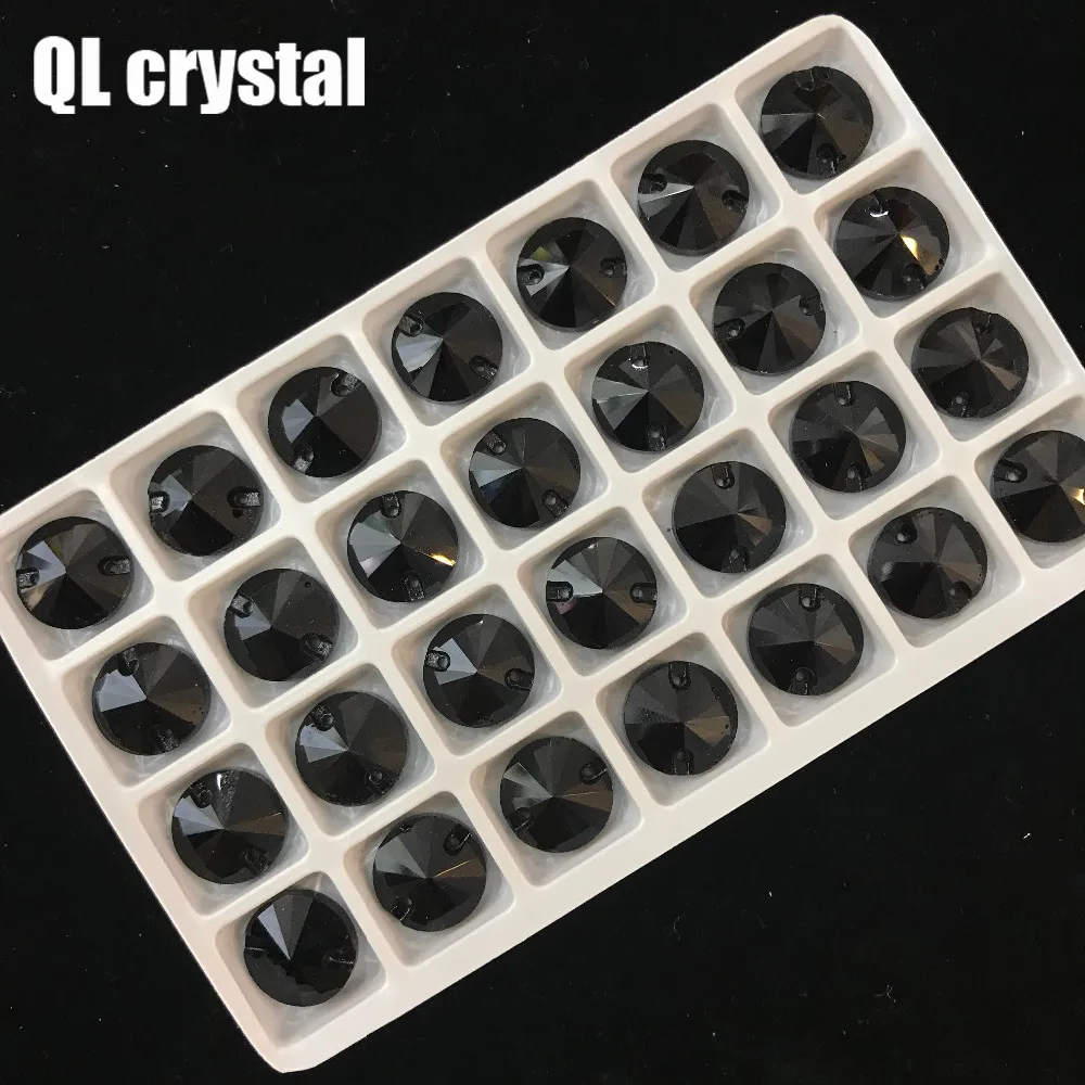 QL стекло Кристалл пришить стразы черные плоские круглые кристаллы Камни для одежды сумки обувь аксессуары