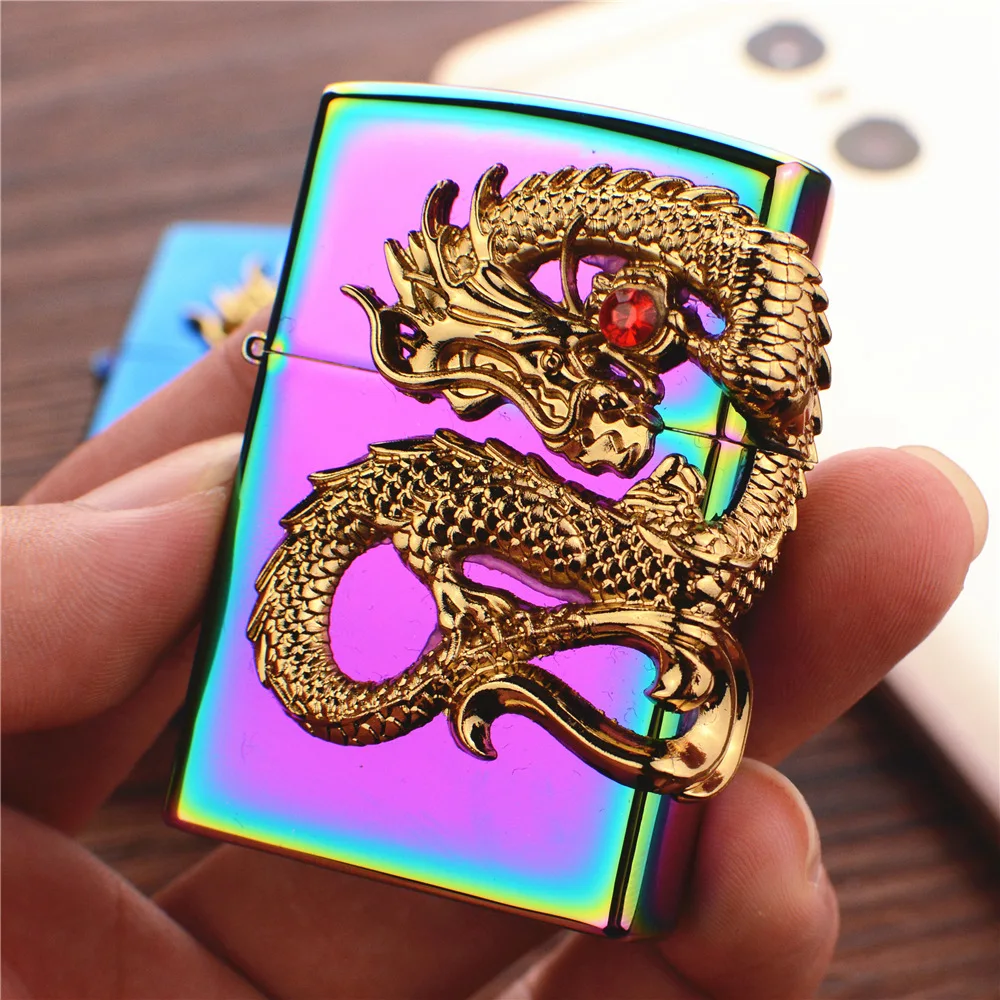 Новое поступление 3D Dragon двойная импульсно дуговая Зажигалка металлическая USB