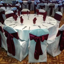 10 шт./партия винно-Красная атласная крепежная створка стула банты " x 106" Банкетный Свадебный декор