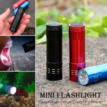 

9 LED Mini Flashlight White Led Lamp Powerful Flash Light Protable Small Pocket Torches Penlight for Hiking Camping
