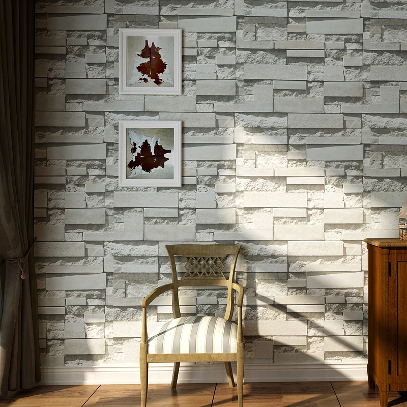 Modern 3D Stone Brick Wall Non-woven Wallpaper Roll Living Room Bedroom Background Wall Decor Art Wall Paper Papel De Parede 3D