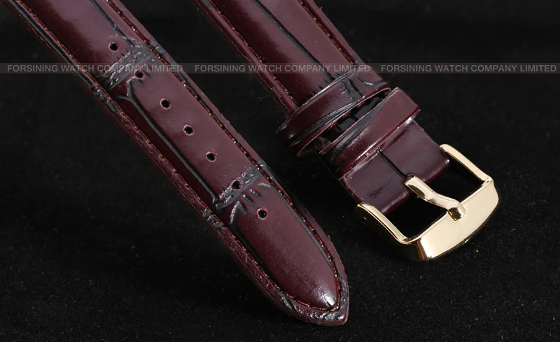 Factory Directly Deep Red Band Golden Mens Skeleton Watches T-winner For Sale