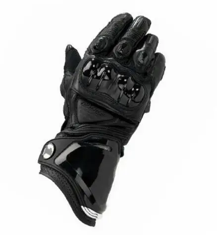 Pro R2 перчатки для мотоцикла, тянущиеся треки, летние перчатки из натуральной кожи, черные - Цвет: Black
