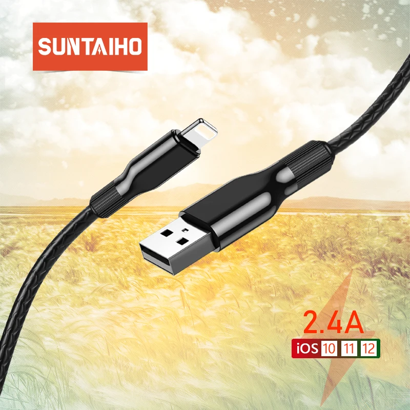 Suntaiho كابل يو اس بي ل iphone شاحن آيفون X XS ماكس مزامنة بيانات ل iphone 6s 7 8 زائد للإضاءة كابل سريع تهمة سلك