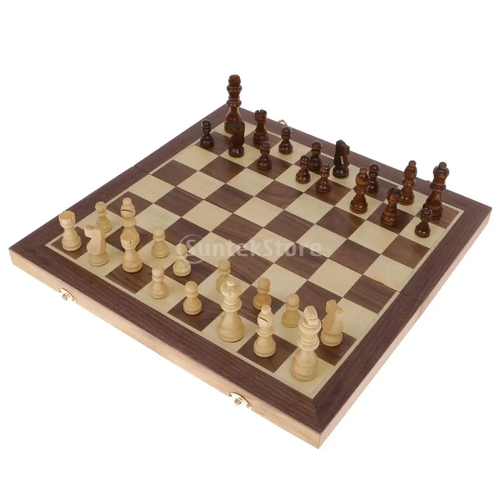 Портативный деревянный складной шахматный Шахматный набор штук игрушка детский подарок 39,5 см