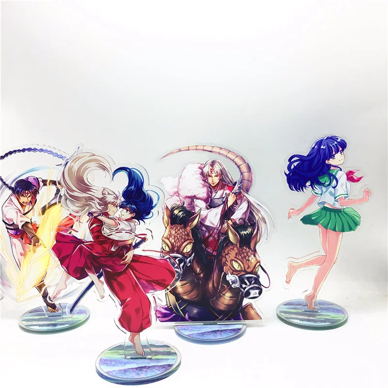 

Anime Inu Yasha keychain Higurashi Kagome Sesshoumaru cute funny cartoon acrylic key chain novelty personalized jewelry gift